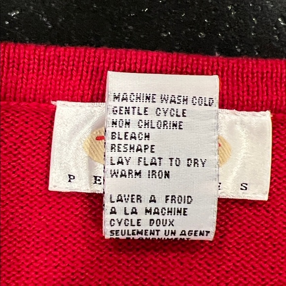 Talbots Vintage Red Cardigan with Dog Embroidery Size SP - Picture 9 of 10